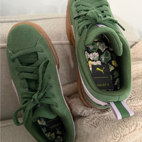 Puma x liberty mayze platform gumshoe sneaker embroidered floral green lilac ltd - Picture 14 of 17